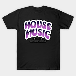 HOUSE MUSIC  - Bubble Outline Two Tone (white/purple) T-Shirt